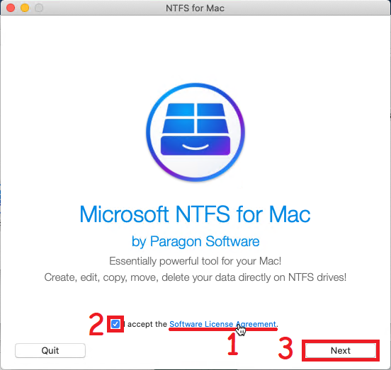 Установка Microsoft NTFS for Mac by Paragon Software – Поддержка